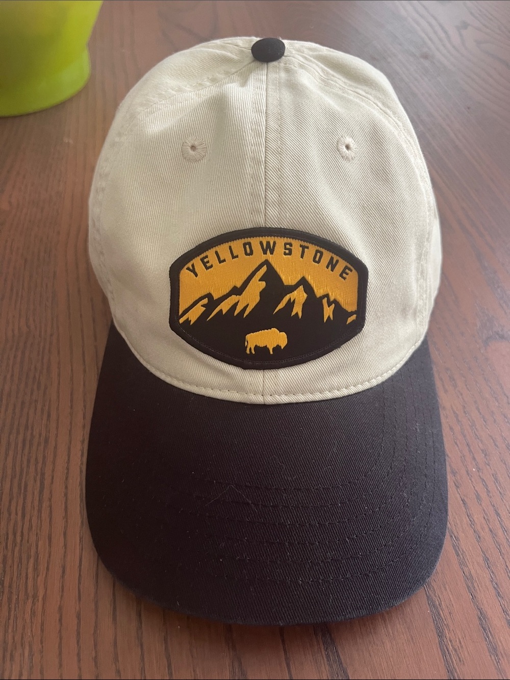 Yellowstone Hat Embroidered Patch Logo Baseball Cap Cream Black NWT